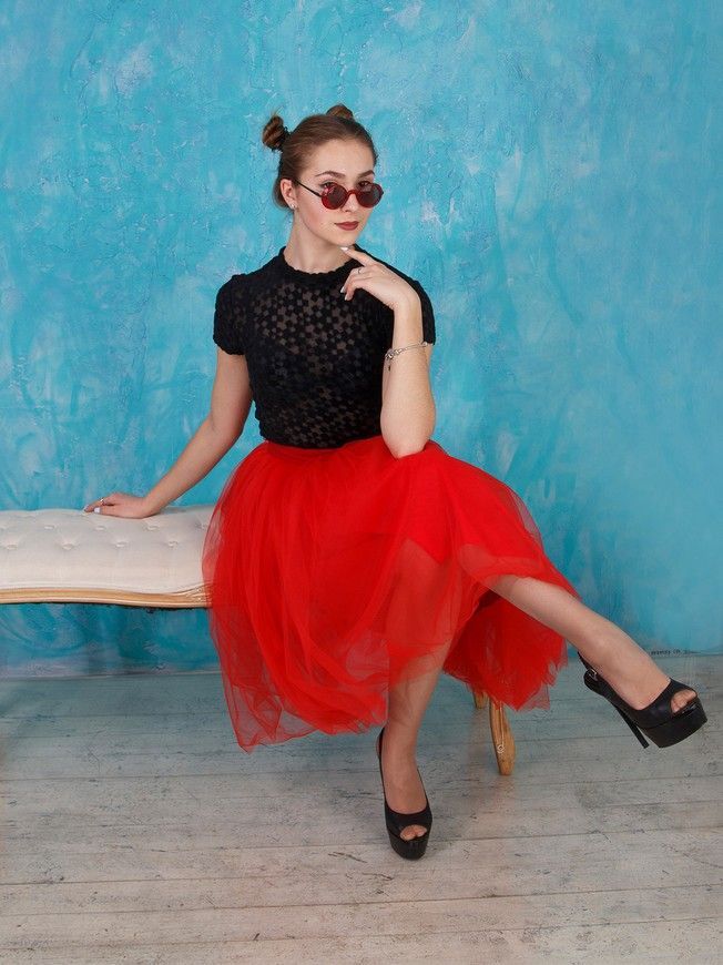 Red Tulle skirt AIRSKIRT