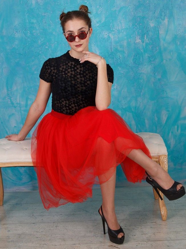 Red Tulle skirt AIRSKIRT