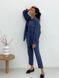 Pajama Style Suit (pants and oversized shirt) Boyfriend's Tyu-Tyu! XS navy blue in brown tartan