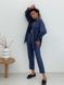 Pajama Style Suit (pants and oversized shirt) Boyfriend's Tyu-Tyu! XS navy blue in brown tartan