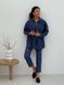 Pajama Style Suit (pants and oversized shirt) Boyfriend's Tyu-Tyu! XS navy blue in brown tartan