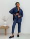 Pajama Style Suit (pants and oversized shirt) Boyfriend's Tyu-Tyu! XS navy blue in brown tartan