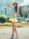 Constructor-dress gray Airdress with removable lemon skirt