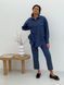 Pajama Style Suit (pants and oversized shirt) Boyfriend's Tyu-Tyu! XS navy blue in brown tartan