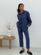 Pajama Style Suit (pants and oversized shirt) Boyfriend's Tyu-Tyu! XS navy blue in brown tartan