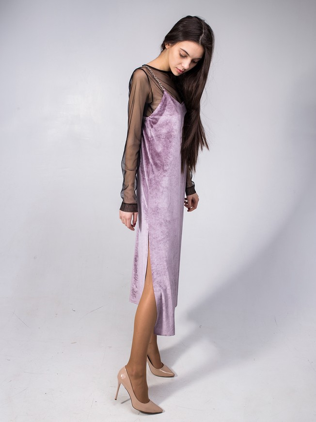 Dusty pink Velvet Slip Dress maxi