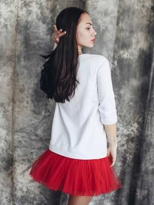 Сукня-конструктор AIRDRESS біла зі знімною червоною спідницею