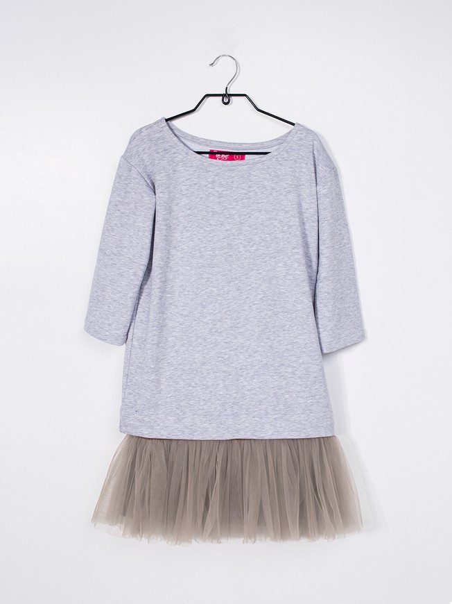 AIRDRESS set: gray top and 3 removable skirts (lush latte, smoky gray, blush pink)