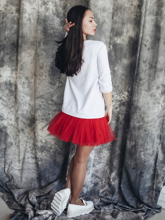 Сукня-конструктор AIRDRESS біла зі знімною червоною спідницею