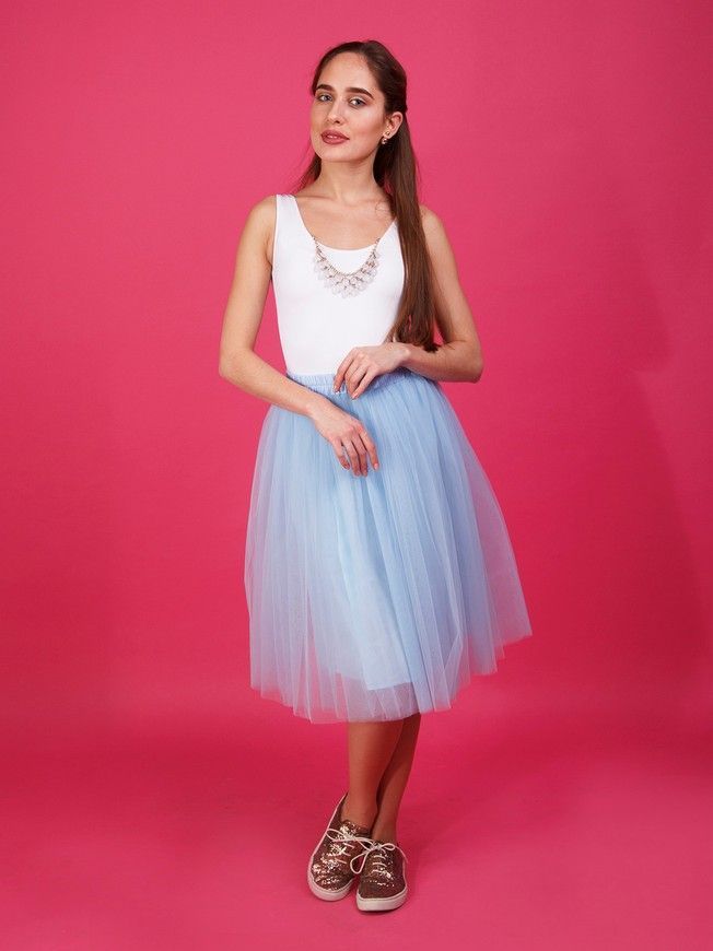 Sky Blue Tulle skirt AIRSKIRT Family Look