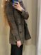 Jacket with patches and removable eco-fur cuffs Tyu-Tyu! XS gray tartan