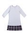 AIRDRESS set: gray top and 3 removable skirts (navy blue, red, beige tartan)