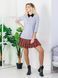 AIRDRESS set: gray top and 3 removable skirts (navy blue, red, beige tartan)