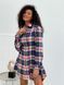Shirt-dress Boyfriend's Tyu-Tyu! XS milk in red-navy blue tartan
