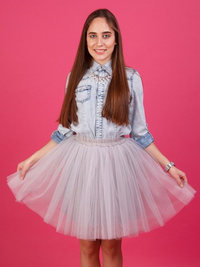 Спідниця-пачка AIRSKIRT Світло-сіра міні