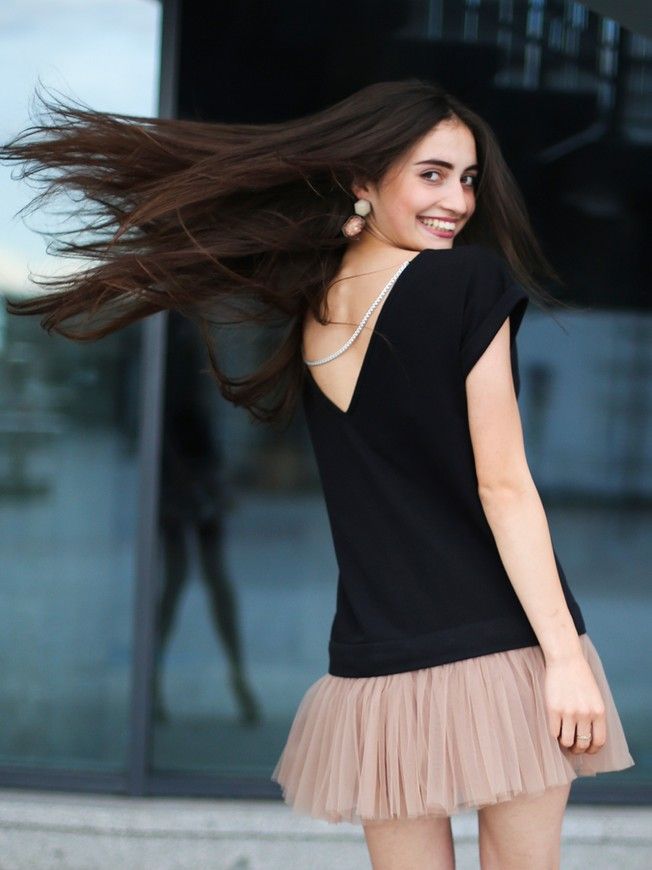 Сукня-конструктор AIRDRESS чорна зі знімною спідницею латте
