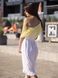 White mini sundress with lemon tulle ruffles
