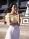 White mini sundress with lemon tulle ruffles