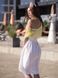 White mini sundress with lemon tulle ruffles