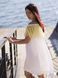 White mini sundress with lemon tulle ruffles
