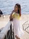 White mini sundress with lemon tulle ruffles
