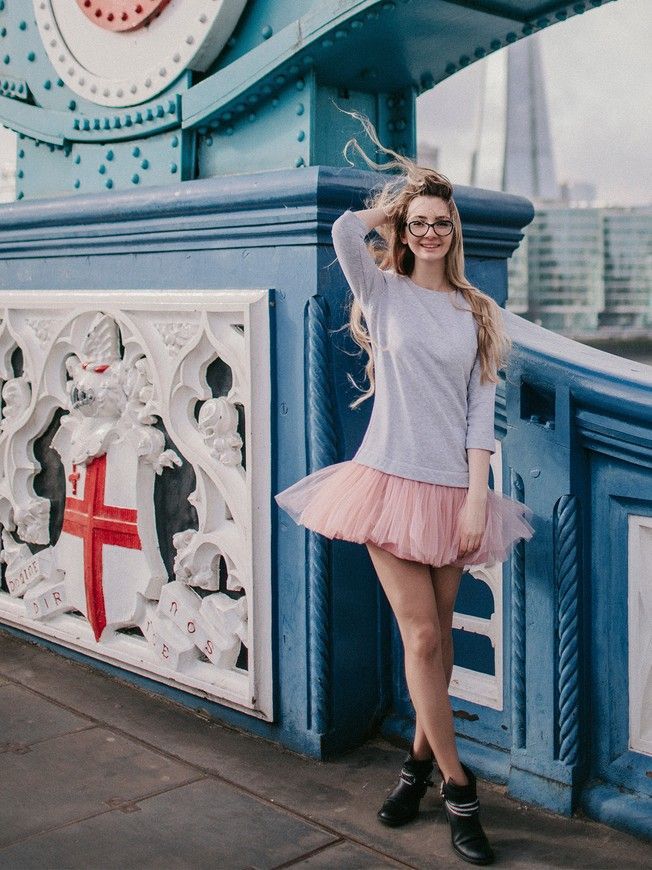 Constructor-dress gray Airdress with removable blush pink skirt