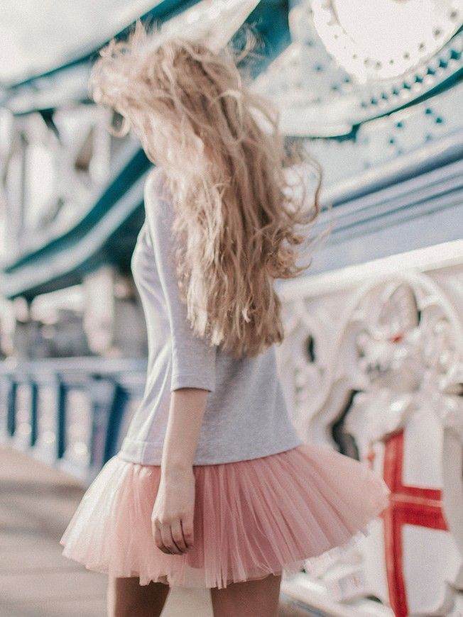 Constructor-dress gray Airdress with removable blush pink skirt