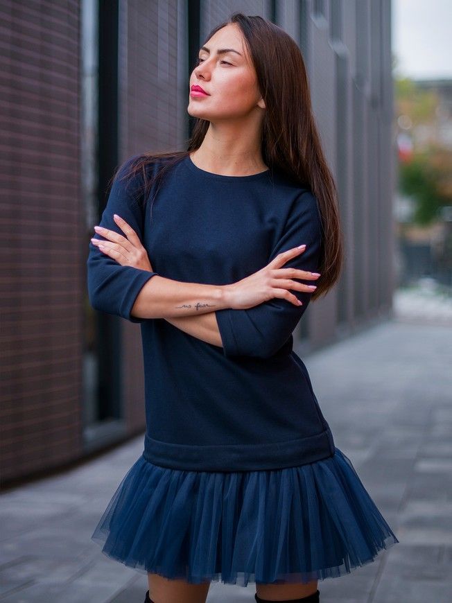 Сукня-конструктор AIRDRESS Темно-синя зі знімною синьою спідницею