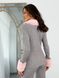 Set (flared pants and cardigan) Tyu-Tyu! XS/S gray with pink removable faux fur cuffs and collar