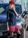 Constructor-dress Navy blue Airdress with removable red tartan skirt