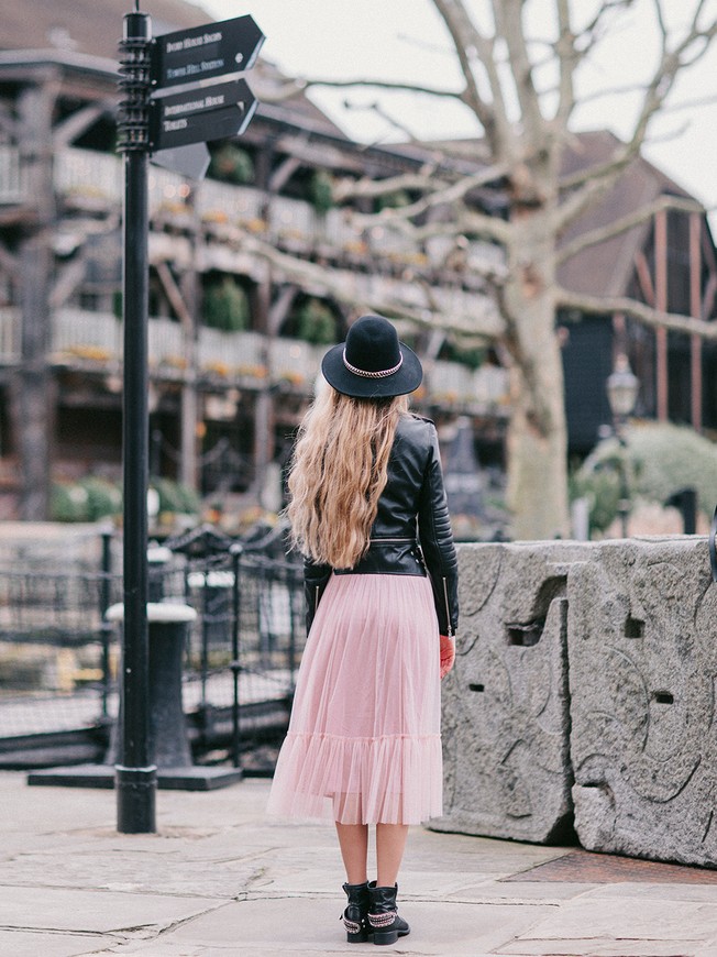 Blush Pink Tulle skirt with ruffle AIRSKIRT