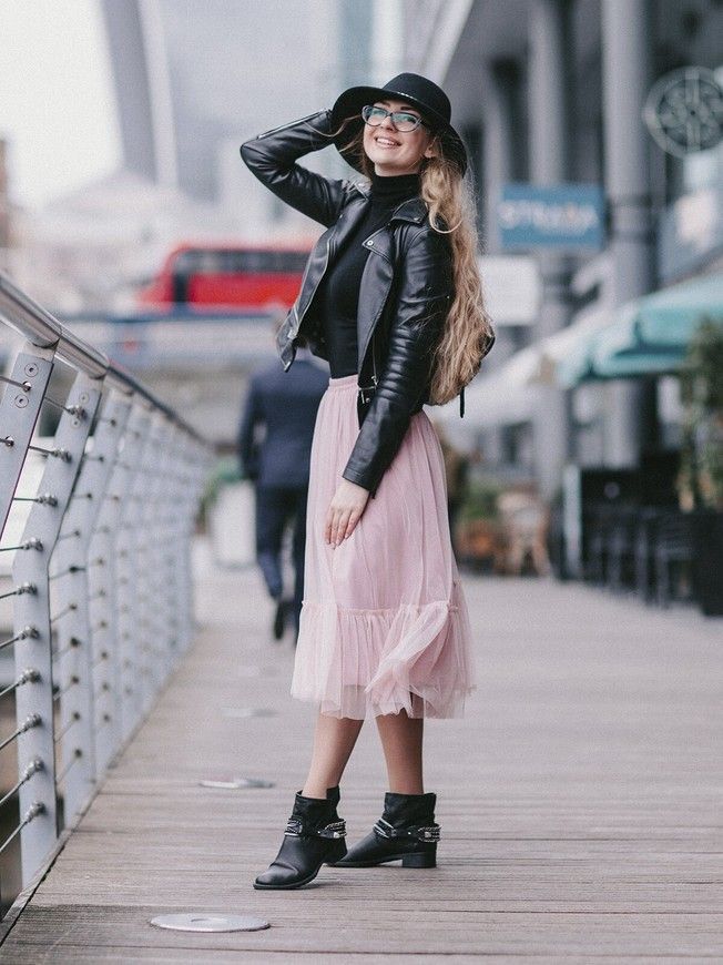 Blush Pink Tulle skirt with ruffle AIRSKIRT