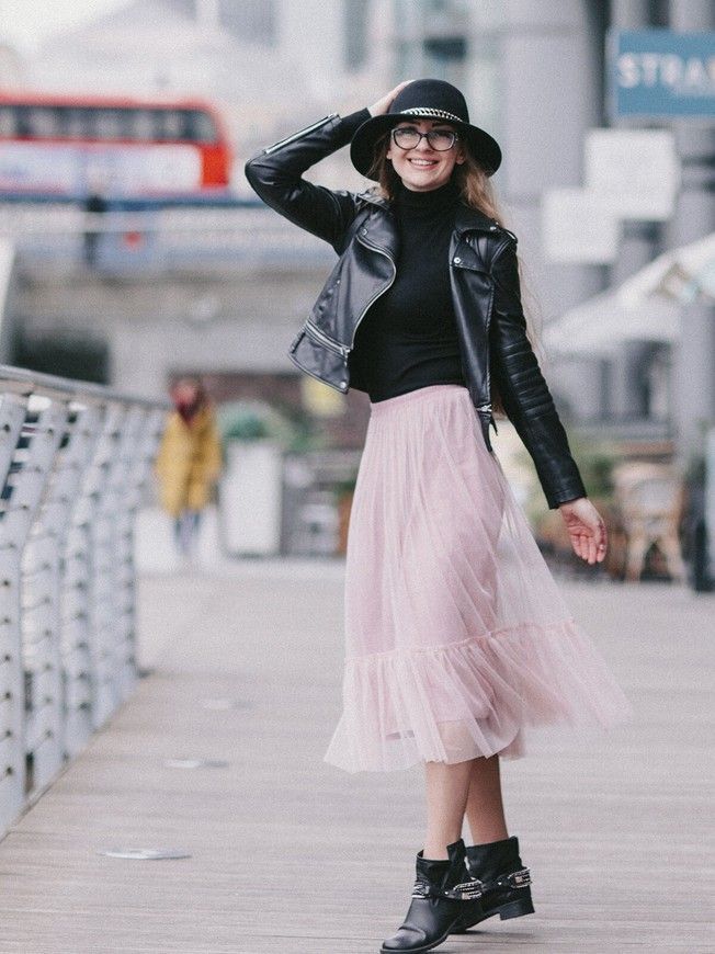 Blush Pink Tulle skirt with ruffle AIRSKIRT