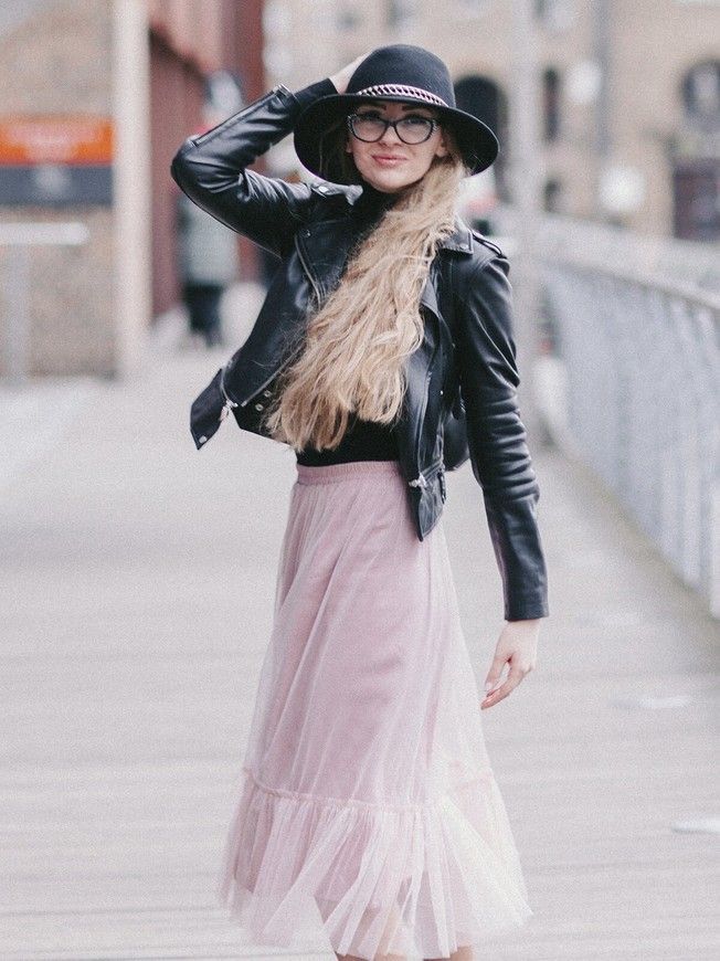 Blush Pink Tulle skirt with ruffle AIRSKIRT