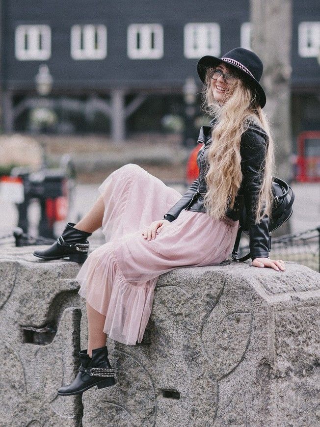 Blush Pink Tulle skirt with ruffle AIRSKIRT