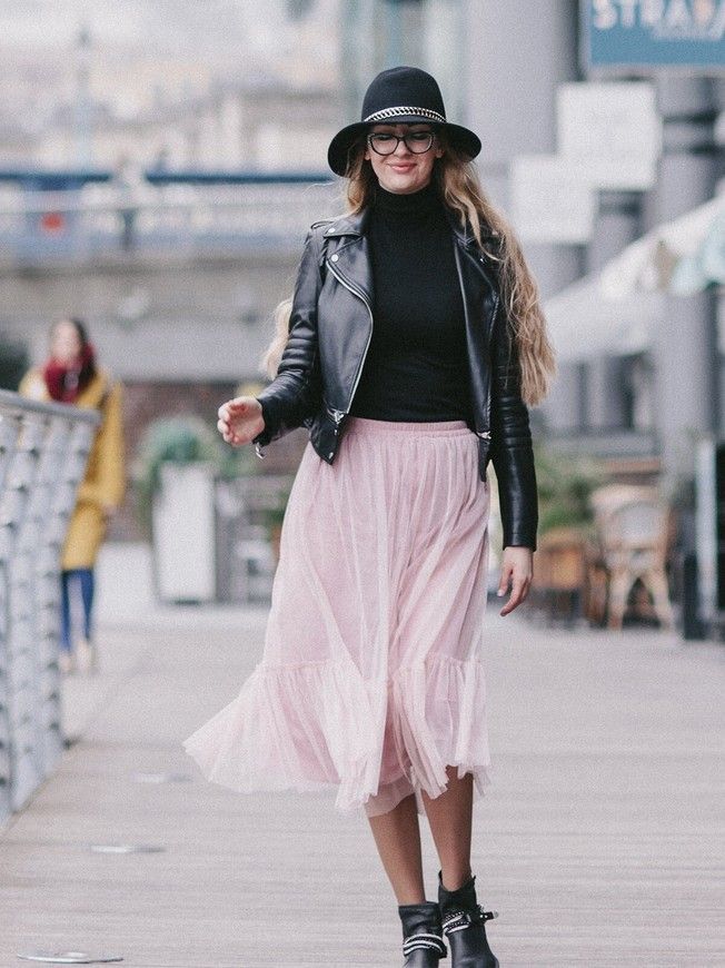 Blush Pink Tulle skirt with ruffle AIRSKIRT