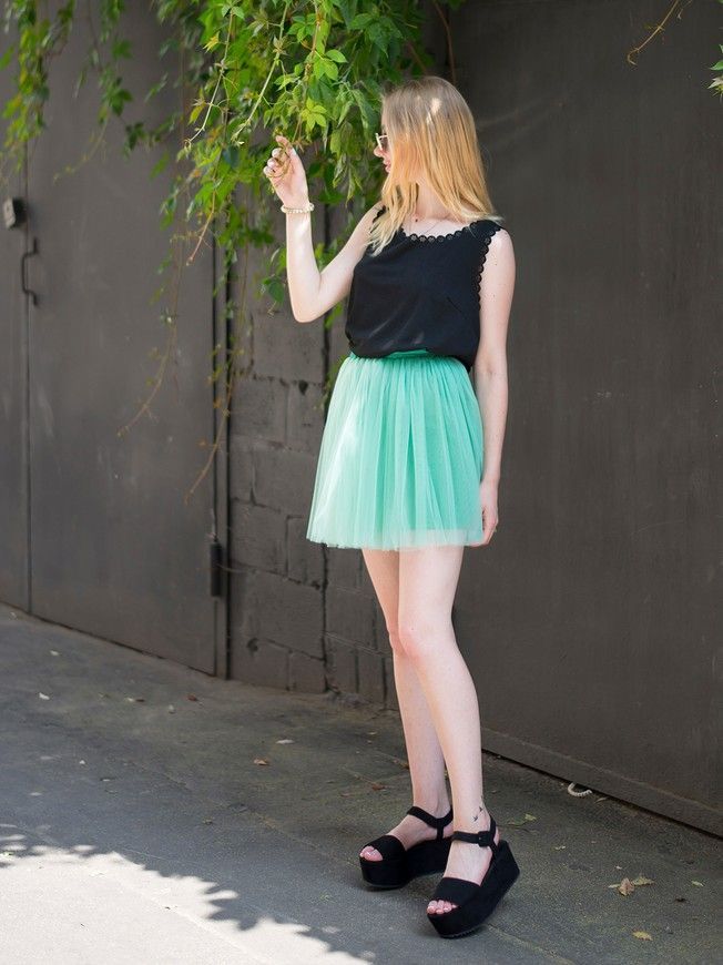 Lime Tulle skirt Airskirt mini