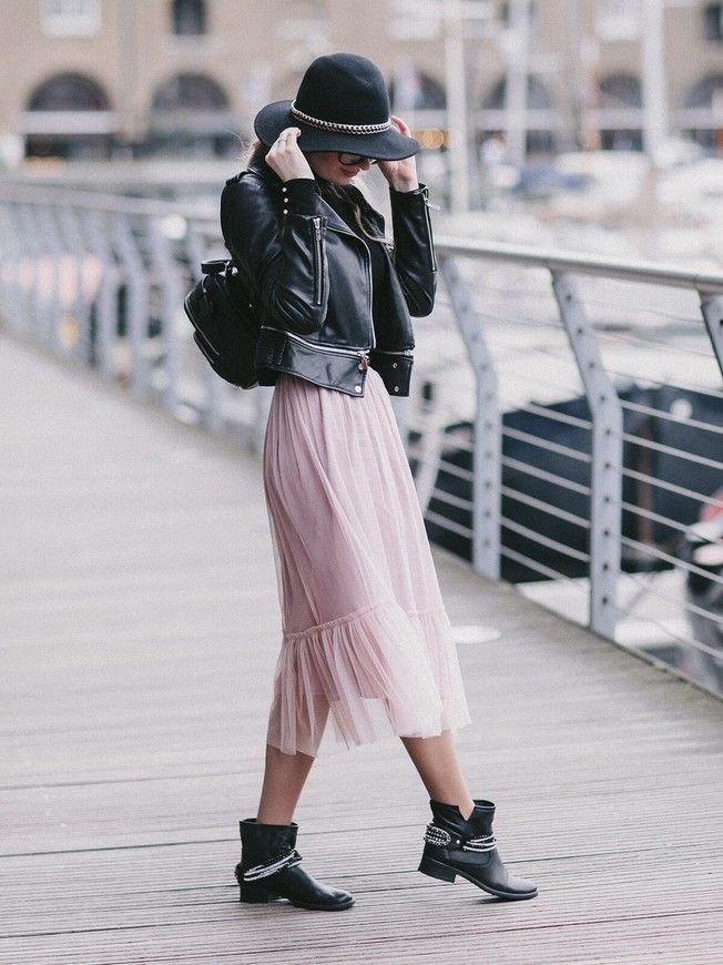 Blush Pink Tulle skirt with ruffle AIRSKIRT