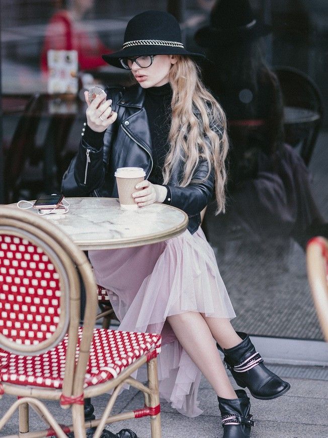 Blush Pink Tulle skirt with ruffle AIRSKIRT