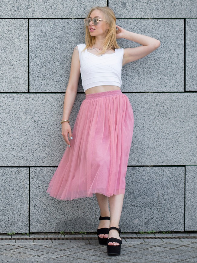 Dusty Pink Tulle skirt AIRSKIRT CASUAL midi