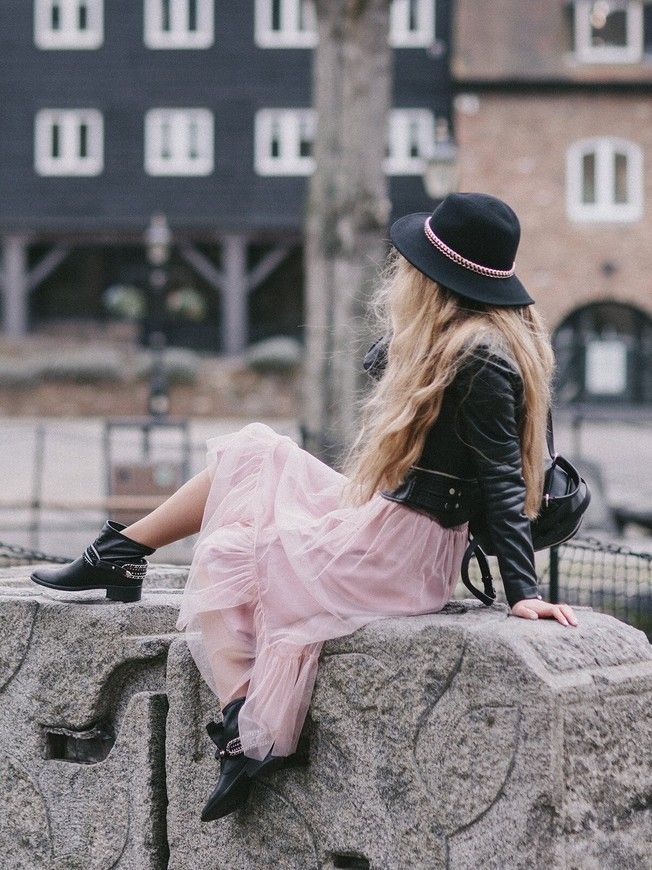 Blush Pink Tulle skirt with ruffle AIRSKIRT