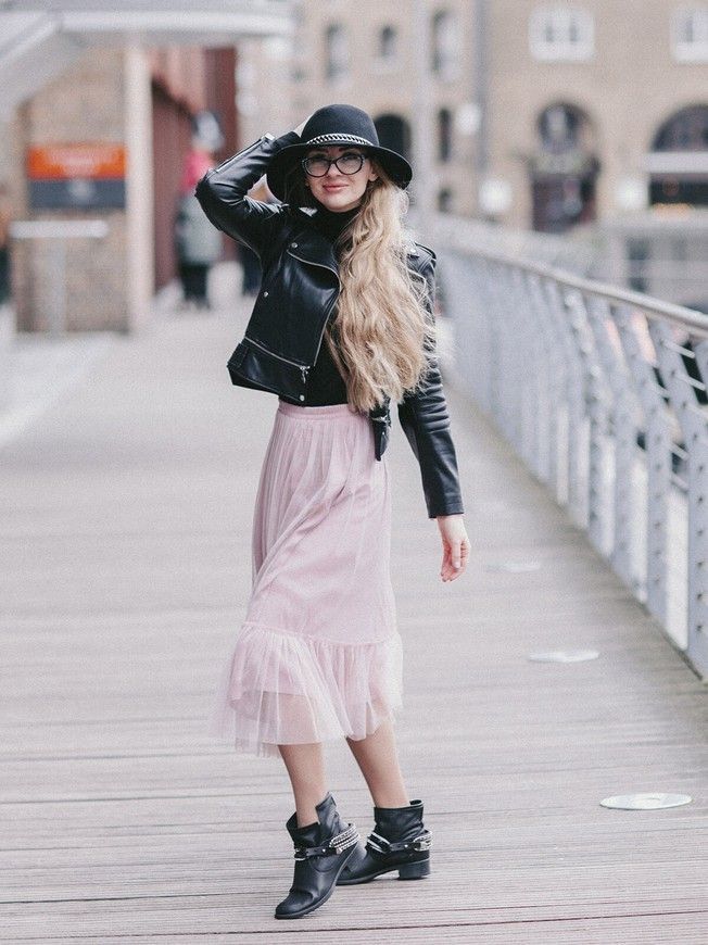 Blush Pink Tulle skirt with ruffle AIRSKIRT