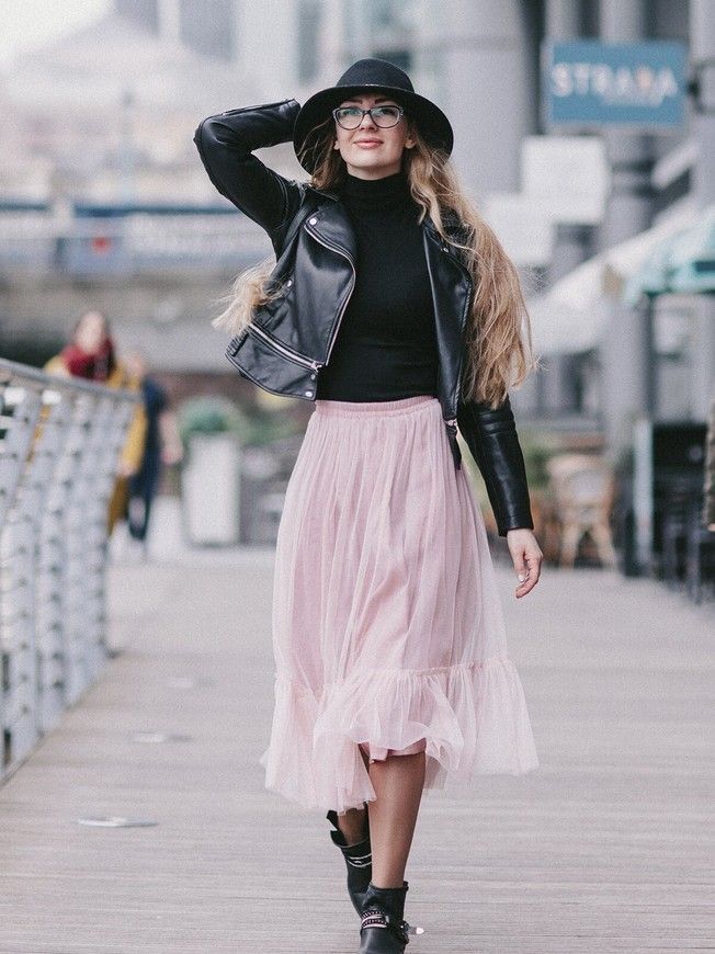 Blush Pink Tulle skirt with ruffle AIRSKIRT