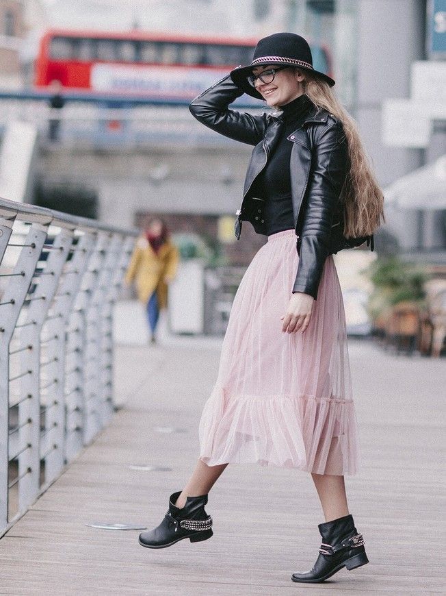 Blush Pink Tulle skirt with ruffle AIRSKIRT