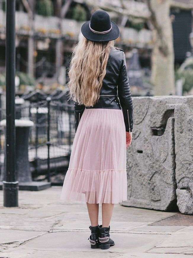 Blush Pink Tulle skirt with ruffle AIRSKIRT