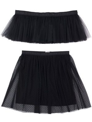 Комплект из 2-х съемных юбочек к платью-конструктору AIRDRESS Тю-Тю! XXS: пышная черная и черная миди гофре