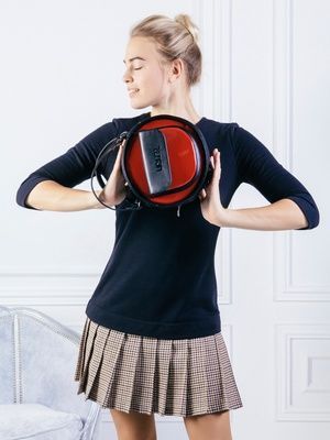 Сукня-конструктор AIRDRESS чорна зі знімною спідницею в бежеву клітинку