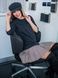 Constructor-dress black Airdress with removable beige pied-de-poule skirt