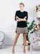 Constructor-dress black Airdress with removable beige pied-de-poule skirt