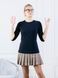 Constructor-dress black Airdress with removable beige pied-de-poule skirt